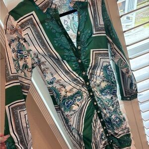 Fashion Nova Becoming Richer Satin Shirt Dress